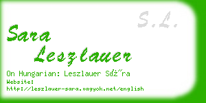 sara leszlauer business card